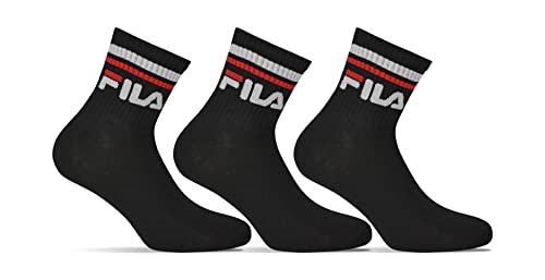 FILA Unisex F9398 Socken Uni Socken, 3 Paar, schwarz, 35-38 von FILA