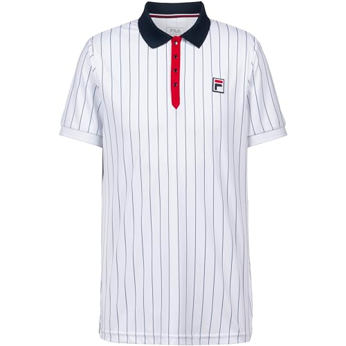 Fila Oberkörper-Bekleidung Polo Stripe1 Men Poloshirts, weiß, XL von FILA