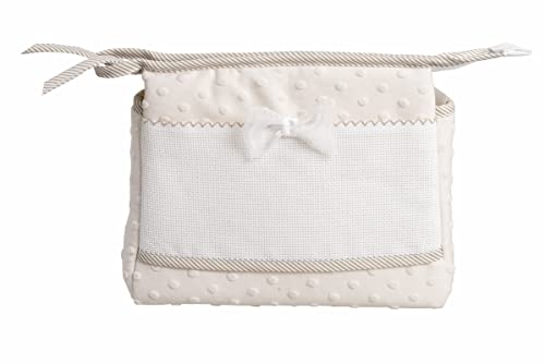 FILET - Reisetasche mit Reißverschluss, Aida Canvas Stickerei Tasche, Beauty Product Organiser, 100% Made in Italy, Abmessungen 24 x 20 x 10 cm, Farbe Beige und Weiß FILET - Reisetasche mit Reißverschluss, Aida Canvas Stickerei Tasche, Beauty Product Organiser, 100% Made in Italy, Abmessungen 24 x 20 x 10 cm, Farbe Beige und Weiß von Filet