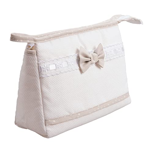 Filet - Reisetasche mit Reißverschluss, Aida Canvas Stickerei Tasche, Beauty Product Organiser, 100% Made in Italy, Maße 24 x 16 x 6 cm, Farbe Weiß und Beige Filet - Reisetasche mit Reißverschluss, Aida Canvas Stickerei Tasche, Beauty Product Organiser, 100% Made in Italy, Maße 24 x 16 x 6 cm, Farbe Weiß und Beige von Filet