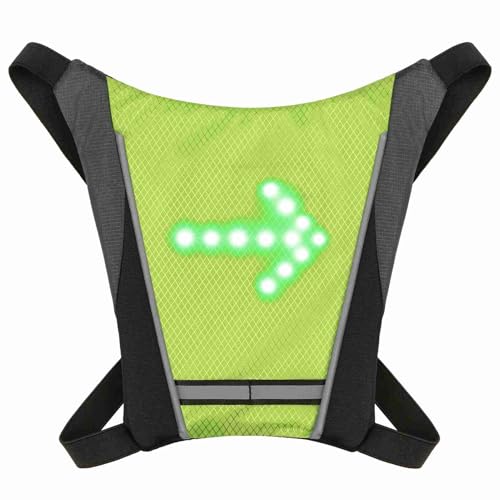 FILFEEL Drahtlose Steuerung, Reflektierender Rücksack Befestigungsclip, Wiederaufladbare USB Sicherheitslichttasche für Fahrradfahren mit Fernbedienung – Ultradünn, 4 LED Blinker (Yellow) von FILFEEL