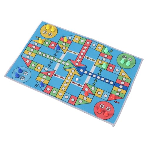 FILFEEL Flugzeugschachspielset für mit Spielmatte, Würfeln und Schachfiguren, Reisetasche, Eltern-Kind-Interaktion und Intelligenzentwicklung, Tragbares Familienspaßspiel, Tolle von FILFEEL