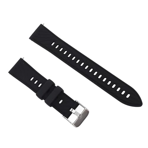 FILFEEL Schnellverschluss-Uhrenarmband aus Silikon, Bequemer Ersatz für GT4, Weiches und Robustes Band mit Feinem Gravurdesign, Umweltfreundliche Produktion (Black) von FILFEEL