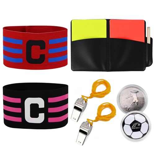 FINEASY Schiedsrichter Set mit Fußball Rote und Gelbe Schiedsrichter Karten, Tasche Punktebuch, 2 Kapitänsbinde, 2 Metall Schiedsrichter Pfeife und 1 Wahlmünze für Fußballspiel, Trainer, Schulsport FINEASY Schiedsrichter Set mit Fußball Rote und Gelbe Schiedsrichter Karten, Tasche Punktebuch, 2 Kapitänsbinde, 2 Metall Schiedsrichter Pfeife und 1 Wahlmünze für Fußballspiel, Trainer, Schulsport von FINEASY