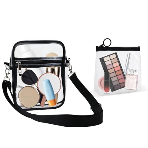 FINEASY Transparente Umhängetasche, Transparente Tasche, Damen Durchsichtige Tasche mit Transparente Aufbewahrungstasche, wasserdichte Crossbody Tasche mit Abnehmbarem Verstellbarem Schulterriemen FINEASY Transparente Umhängetasche, Transparente Tasche, Damen Durchsichtige Tasche mit Transparente Aufbewahrungstasche, wasserdichte Crossbody Tasche mit Abnehmbarem Verstellbarem Schulterriemen von FINEASY