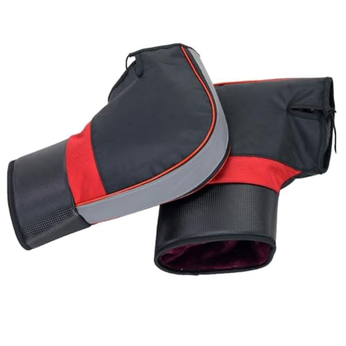 FINEVERNEK Motorrad Lenker Handschuhe Winter Thermo Winddicht Lenkerstulpen wasserdichte Lenkerhandschuhe Fahrrad Roller Warme Muffs Handschuh Reflektierenden Streifen und Plüschigem Innenfutter von FINEVERNEK