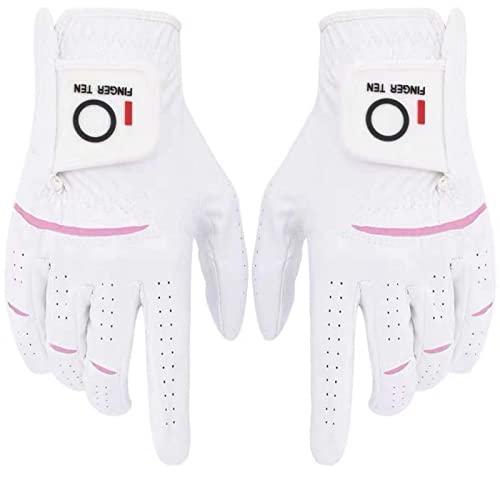 FINGER TEN Golfhandschuhe Damen Paar Linke Rechte Hand 2 Stück Golfhandschuh Mikrofaser Allwetter Regentag Nass Heiß Golf Handschuh Links Rechts Griff Haltbarkeit Weicher Komfort (1 Paar, L)… FINGER TEN Golfhandschuhe Damen Paar Linke Rechte Hand 2 Stück Golfhandschuh Mikrofaser Allwetter Regentag Nass Heiß Golf Handschuh Links Rechts Griff Haltbarkeit Weicher Komfort (1 Paar, L)… von FINGER TEN