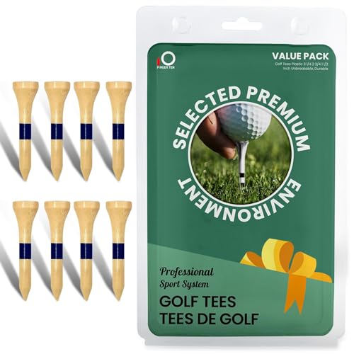 FINGER TEN 100 Stück Golf Tees Holz 1 1/2" Professionell Holztee mit Linie Großpackung, 38 mm Bambus Golf Tees Wooden für Männer Frauen Golfer mit Geschenkbox FINGER TEN 100 Stück Golf Tees Holz 1 1/2" Professionell Holztee mit Linie Großpackung, 38 mm Bambus Golf Tees Wooden für Männer Frauen Golfer mit Geschenkbox von FINGER TEN