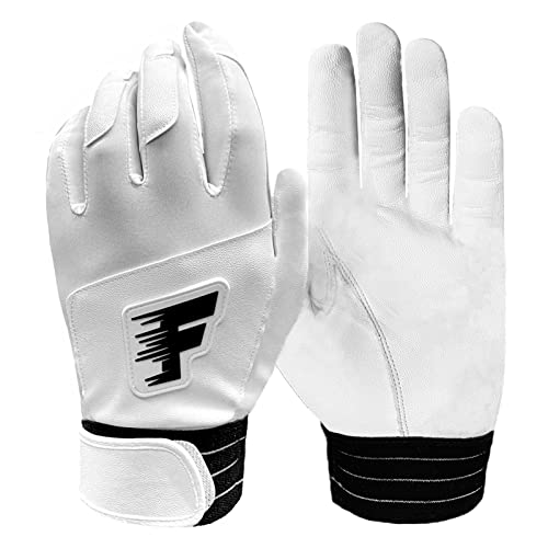 FINGER TEN Baseball Handschuhe Batting Gloves Super Grip and Protective Handschuhe, Jungen Mädchen Sommer Outdoor Sporthandschuhe (Adult Size-Weiß, S Adult) von FINGER TEN