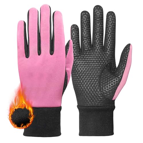 FINGER TEN Golfhandschuhe Winter Damen Beide Hände Thermal Grip Paar,Winter Golf Handschuhe Warm Kaltes Wetter Performance Rosa Lila S M L (Rosa, L) von FINGER TEN