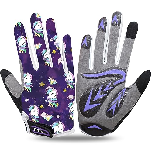Fahrradhandschuhe Kinder MTB Fahrrad Handschuhe Freizeit Vollfigner Sport Radhandschuhe mit Gel Rutschfest Wert 1 Paar Lila XL, Radsport Skatehandschuhe für Sommer Jungen Mädchen 2-11 Jahre Fahrradhandschuhe Kinder MTB Fahrrad Handschuhe Freizeit Vollfigner Sport Radhandschuhe mit Gel Rutschfest Wert 1 Paar Lila XL, Radsport Skatehandschuhe für Sommer Jungen Mädchen 2-11 Jahre von FINGER TEN