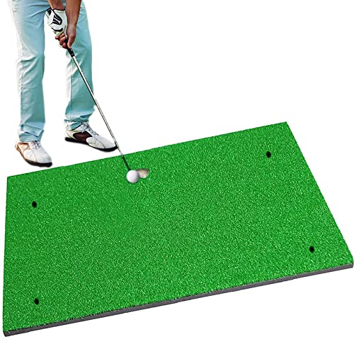 Golf Abschlagmatte Übungsmatte Training Übung Matte inklusive Golfmatte Gummi Tee Rasenmatten Putting Divot Board Mat Grün Trainingsmatte für Indoor Outdoor (60x30cm Mat) von FINGER TEN