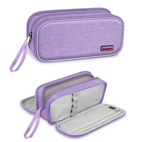 FINPAC Federmäppchen Federtasche - Große Kapazität Mäppchen mit 3 Fächer Stiftetasche Schlamperbox Bleistifttasche Schulmäppchen für Schule & Büro, Hellviolett FINPAC Federmäppchen Federtasche - Große Kapazität Mäppchen mit 3 Fächer Stiftetasche Schlamperbox Bleistifttasche Schulmäppchen für Schule & Büro, Hellviolett von FINPAC