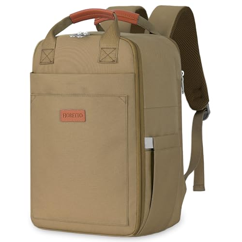 FIORETTO für Ryanair Handgepäck Rucksack 40x20x25 Klein Reiserucksack für Flugzeug Reise Rucksack Travel Backpack Carry on Luggage Schulrucksack mit Separatem 14-Zoll-Laptopfach Herren Damen Bronze von FIORETTO