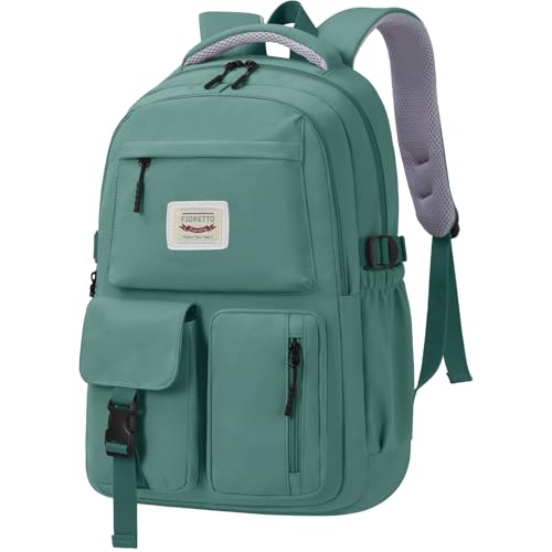FIORETTO schulrucksack Teenager Mädchen Damen Schulranzen Schultasche School Bag Rucksack Schule 14" Laptopfach, Wasserabweisend & Leicht Dunkelgrün FIORETTO schulrucksack Teenager Mädchen Damen Schulranzen Schultasche School Bag Rucksack Schule 14" Laptopfach, Wasserabweisend & Leicht Dunkelgrün von FIORETTO