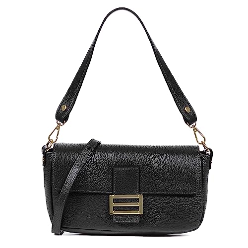 FIRENZE ARTEGIANI. Alluvioni Handtasche und Umhängetasche für Damen, Echtleder, Dollaro-Finish, 28 x 6 x 15 cm, Farbe: Schwarz, Schwarz, Utility FIRENZE ARTEGIANI. Alluvioni Handtasche und Umhängetasche für Damen, Echtleder, Dollaro-Finish, 28 x 6 x 15 cm, Farbe: Schwarz, Schwarz, Utility von FIRENZE ARTEGIANI