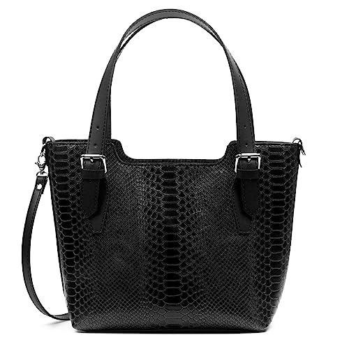 FIRENZE ARTEGIANI. Arezzo Damen-Tragetasche aus echtem Leder, geprägt, Schlange, 37 x 14 x 27 cm, Farbe: Schwarz, Schwarz, Utility FIRENZE ARTEGIANI. Arezzo Damen-Tragetasche aus echtem Leder, geprägt, Schlange, 37 x 14 x 27 cm, Farbe: Schwarz, Schwarz, Utility von FIRENZE ARTEGIANI
