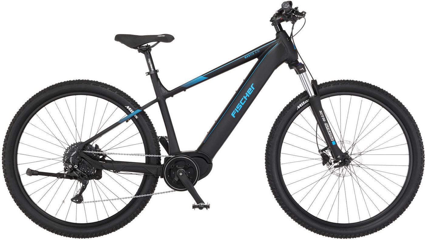 FISCHER Fahrrad E-Bike MONTIS 4.5i 522, 10 Gang Shimano Deore Schaltwerk, Kettenschaltung, Mittelmotor, 522 Wh Akku, (mit Fahrradschloss), Pedelec, Elektrofahrrad für Damen u. Herren, MTB, Mountainbike von FISCHER Fahrrad