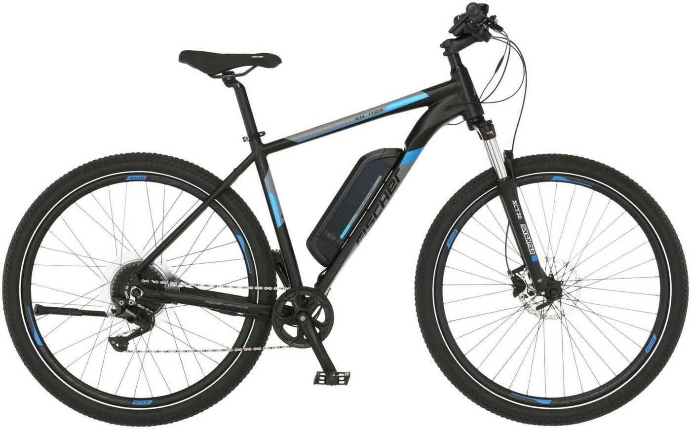 FISCHER Fahrrad E-Bike MONTIS EM 1724 422, 10 Gang, Kettenschaltung, Heckmotor, 418 Wh Akku, Pedelec, Elektrofahrrad für Damen u. Herren, MTB, Mountainbike von FISCHER Fahrrad