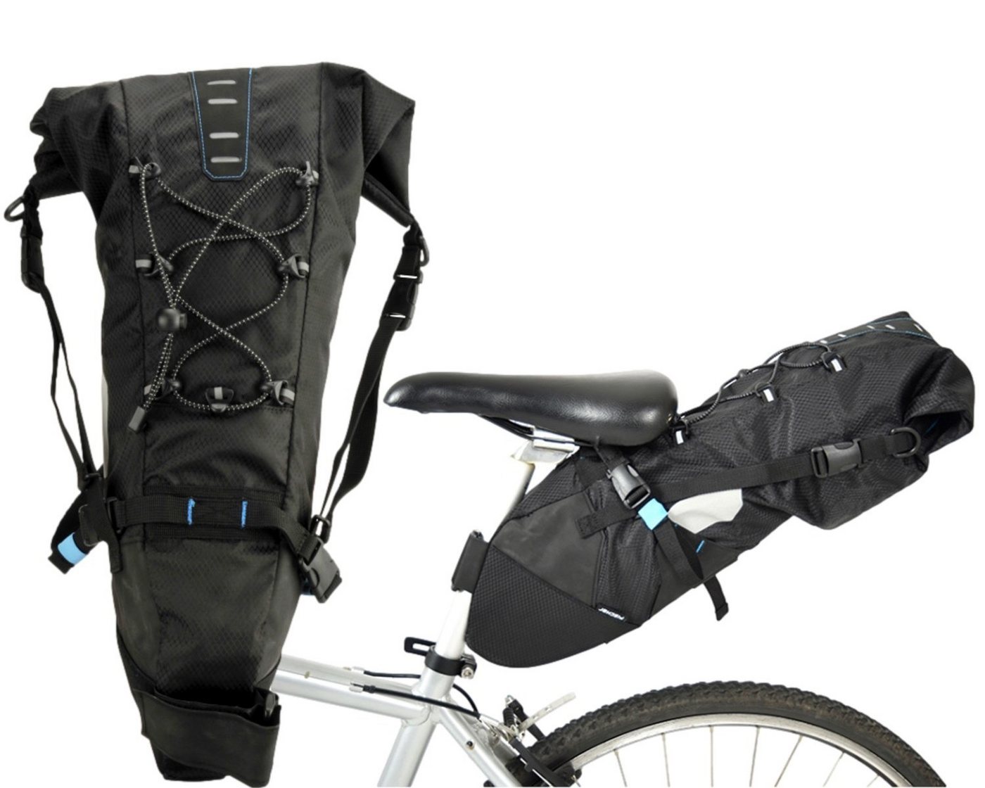 FISCHER Fahrrad Fahrradtasche Sattel-Tasche 7L Fahrrad-Tasche XL Schwarz, Satteltasche Case Bikepacking Klettverschluss für MTB E-Bike etc FISCHER Fahrrad Fahrradtasche Sattel-Tasche 7L Fahrrad-Tasche XL Schwarz, Satteltasche Case Bikepacking Klettverschluss für MTB E-Bike etc von FISCHER Fahrrad