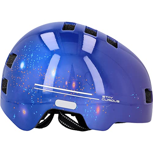 FISCHER BMX Fahrradhelm, Radhelm, Dirt Bike Helm Plus Explorer, S/M, 54-59cm, blau, mit integriertem LED-Rücklicht von Fischer