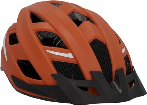 FISCHER Erwachsene Fahrradhelm, Radhelm, Cityhelm Urban Plus Miami, S/M, 52-59cm, orange, mit integriertem LED-Rücklicht von Fischer