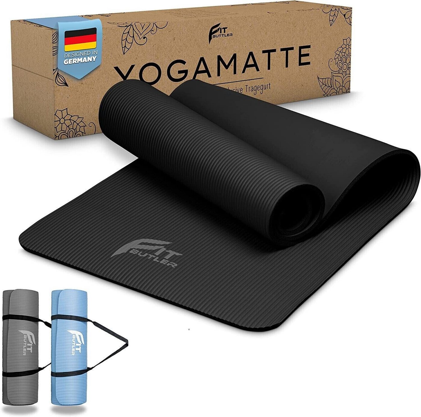 FIT BUTTLER Yogamatte Yogamatte Gymnastikmatte rutschfest Yoga Matte Sportmatte schwarz, extra weich FIT BUTTLER Yogamatte Yogamatte Gymnastikmatte rutschfest Yoga Matte Sportmatte schwarz, extra weich von FIT BUTTLER
