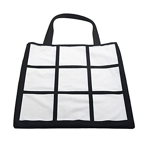 FITYLE Weiß Rohlinge Sublimation Einkaufstasche Druckbare DIY Einkaufstasche Tasche mit 9 Panels 40x40cm von LOL-FUN