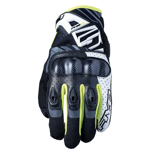 Five 830220 Motorradhandschuhe, Urban High Performance, RS-C, Carbon, 1 KP, Weiß Gelb, S von FIVE Gloves