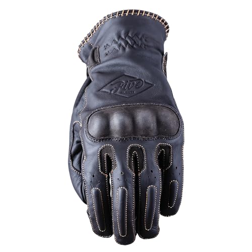 Five Kurze Vintage-Motorradhandschuhe Oklahoma mit 1KP-Zertifizierung, Braun, S von FIVE GLOVES