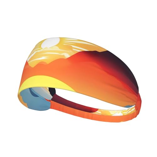 Bright Sunrise dehnbares Sport-Haarband, für Herren und Damen, Fitness-Stirnband für Tennis, Laufen, Radfahren und Yoga von FInpan