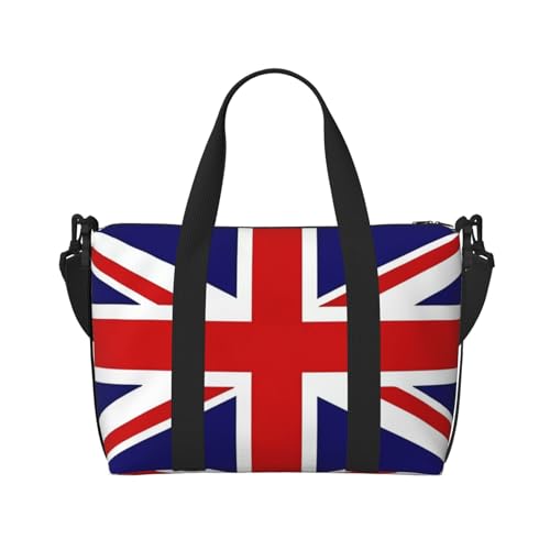 Reisetasche mit UK-Flagge, 41 x 29 x 15 cm, Reisetasche mit Stuhlboden, Kabinentasche, Übernachtungstasche, Unisex-Tragetasche, Schwarz , Einheitsgröße von FInpan