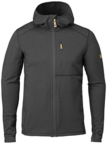 FJALLRAVEN Herren Keb Fleece Hoodie M Sweatshirt, Dunkelgrau/schwarz, 2XL von Fjällräven