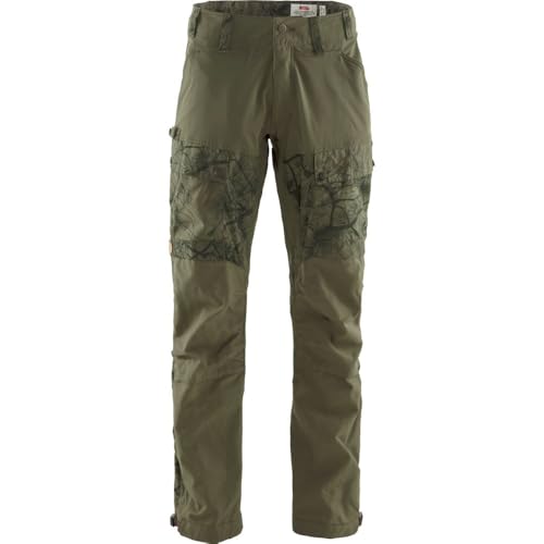 FJALLRAVEN Herren Lappland Hybrid Trousers M Leichte und strapazierfähige Hose für die aktive Jagd, aus elastischem Stoff, Grün (Green Camo-Laurel Green), 50 von Fjäll Räven