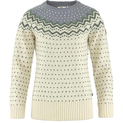 Fjallraven 89941-113-055 Övik Knit Sweater W/Övik Knit Sweater W Sweatshirt Damen Chalk White-Flint Grey Größe S von Fjäll Räven