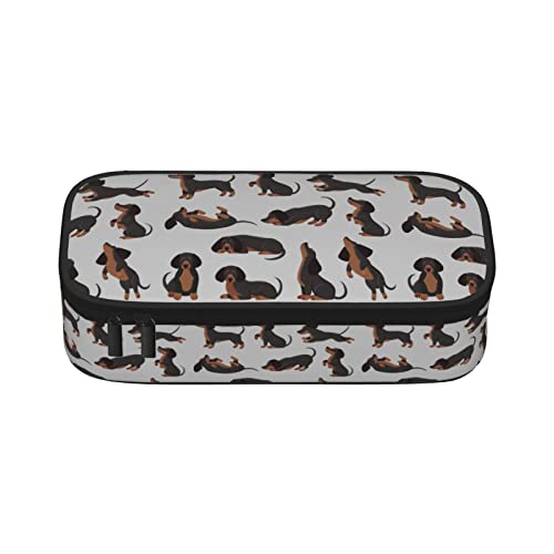 FJAUOQ Federmäppchen mit niedlichem Cartoon-Dackel-Hund, großes Fassungsvermögen, Stiftmarker, Schreibtisch-Briefpapier-Organizer, Box, Kosmetik-Make-up-Tasche für Büro, Universität, Universität FJAUOQ Federmäppchen mit niedlichem Cartoon-Dackel-Hund, großes Fassungsvermögen, Stiftmarker, Schreibtisch-Briefpapier-Organizer, Box, Kosmetik-Make-up-Tasche für Büro, Universität, Universität von FJAUOQ