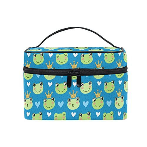 Make-up-Taschen, niedlicher Frosch, Reise-Make-up-Organizer, Make-up-Koffer, Kosmetik-Kulturbeutel für Mädchen, Frauen, Damen Make-up-Taschen, niedlicher Frosch, Reise-Make-up-Organizer, Make-up-Koffer, Kosmetik-Kulturbeutel für Mädchen, Frauen, Damen von FJAUOQ