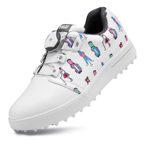 FJJLOVE Damen Golftrainer Slip-On Mode Spikeless Gym Walking Sneakers Leichte Lederdruck Golfschuhe,Rosa,36 EU FJJLOVE Damen Golftrainer Slip-On Mode Spikeless Gym Walking Sneakers Leichte Lederdruck Golfschuhe,Rosa,36 EU von FJJLOVE