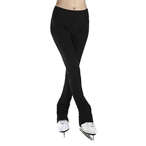 Eiskunstlauf Trainieren Hose Eislaufen Für Mädchen Polarfleece Warm Für Frauen Thermal Kompression Eislaufhose (Color : Black, Size : XL) von FJL