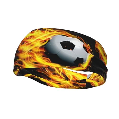 Schweißbänder mit Fußballflammen-Motiv, Sport-Stirnband für Männer und Frauen, atmungsaktives und rutschfestes Gewebe, Kopf-Accessoire zum Laufen, Radfahren, Basketball, Yoga, Fitness-Workout, Kopfbed Schweißbänder mit Fußballflammen-Motiv, Sport-Stirnband für Männer und Frauen, atmungsaktives und rutschfestes Gewebe, Kopf-Accessoire zum Laufen, Radfahren, Basketball, Yoga, Fitness-Workout, Kopfbed von FJQWKLF