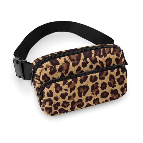 Vollständig Bedruckte kleine Tasche für Herren, tragbare Gürteltasche, modische Hüfttasche mit Kleiderdekor und verstellbarem Riemen, kompatibel mit coolem Geparden-Leoparden-Print von FJQWKLF