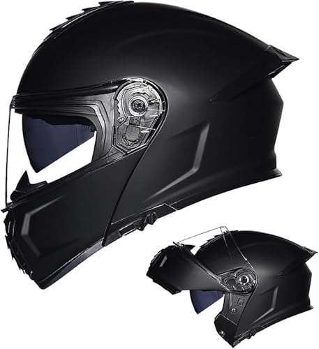 Integral-Motorradhelm Klapphelm Mit Doppelter Sonnenblende DOT-Zertifiziertes Racing-Motorradhelm Geeignet Für Erwachsene Männer Und Frauen B, XL=(59~60CM) von FKPYVKUJ