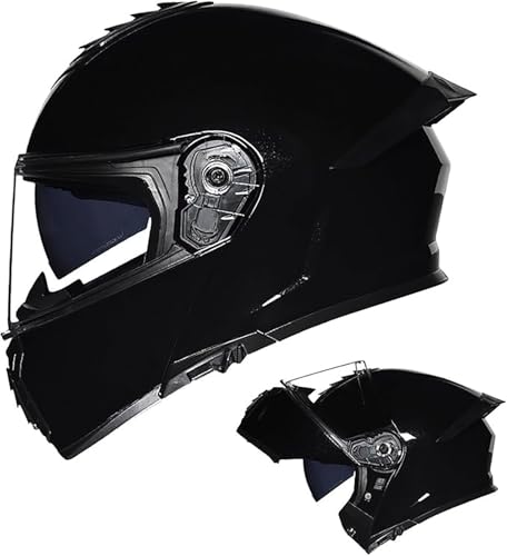 Integral-Motorradhelm Klapphelm Mit Doppelter Sonnenblende DOT-Zertifiziertes Racing-Motorradhelm Geeignet Für Erwachsene Männer Und Frauen E, L=(57~58CM) von FKPYVKUJ