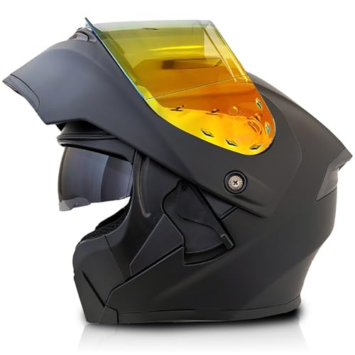 Motorradhelm Integralhelm Motorradhelm Mopedhelm Comfort, Integralhelm Mit Sonnenblende ECE/DOT-Zugelassen Motorrad-Integralhelm C,XXL/(63~64cm) von FKPYVKUJ