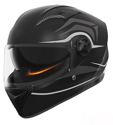 Offener Helm, Integralhelm, Modulare Motorradhelme Für Unisex-Erwachsene, Streetbike, Cruiser, Roller, ECE-Zulassung R22-05 F,L/(59~60cm) von FKPYVKUJ