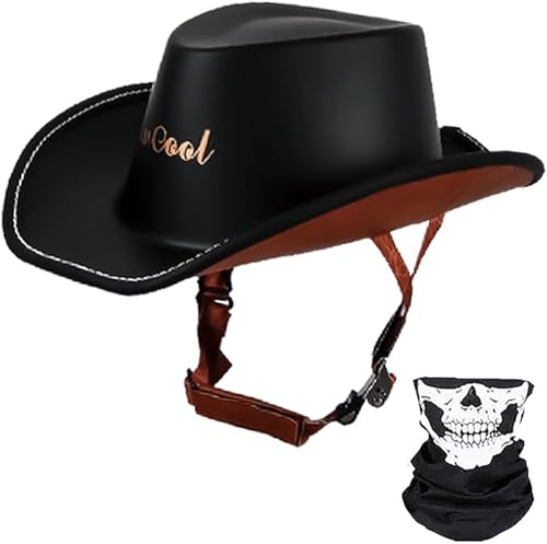 Summer Profile Cool Halbschalenhelme DOT-geprüfter Cowboyhelm mit Verstellbarer Schnellverschlussschnalle Motorradhelm Erwachsener Unisex-Helm B,L/(59~60cm) von FKPYVKUJ