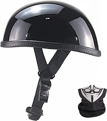 Ultradünner Beanie-Halbhelm Für Motorradfahrer, DOT-Geprüft, Neuartiger Halbschalenhelm Mit Totenkopfkappe, Offener Rollerhelm Für Erwachsene, Männer Und Frauen A,L/(59~60cm) von FKPYVKUJ