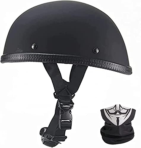 Ultradünner Beanie-Halbhelm Für Motorradfahrer, DOT-Geprüft, Neuartiger Halbschalenhelm Mit Totenkopfkappe, Offener Rollerhelm Für Erwachsene, Männer Und Frauen B,XXL/(63~64cm) von FKPYVKUJ