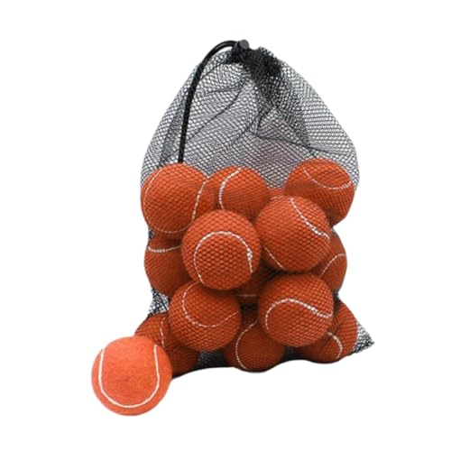 FLCPJGV 18 Stück Tennisbälle, elastische Bälle zum Üben, 2,52 Zoll Durchmesser, Trainingsbälle, verschleißfest, für Sport, Spielen im Freien, Orange von FLCPJGV