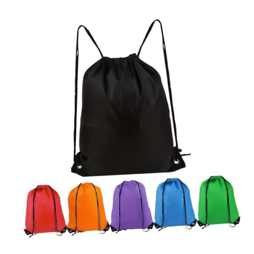 FLCPJGV 6-teiliger Sport-Rucksack mit Kordelzug, tragbar, praktischer String-Rucksack, Sport-Gymnastiksack für Ausflüge im Freien, Arbeit, Fitness von FLCPJGV